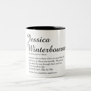 Caneca De Café Em Dois Tons Nome da Melhor Amiga BFF Definição Chic Script