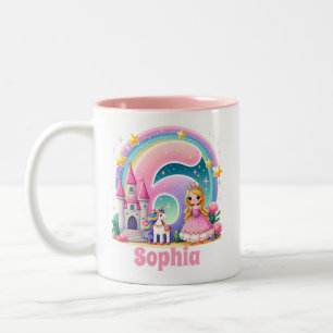 Caneca De Café Em Dois Tons Nome da princesa Reino encantado