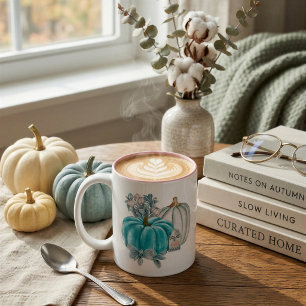 Caneca De Café Em Dois Tons Nome de Abóbora Cor de Água Azul Cor-de-rosa Azul