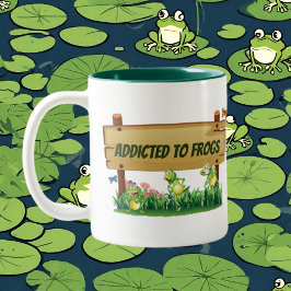 Caneca De Café Em Dois Tons Nome de adição de amantes de sapo de corte