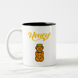Caneca De Café Em Dois Tons Nome de animal de estimação do Honey Bear