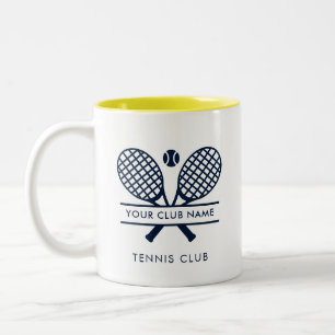 Caneca De Café Em Dois Tons Nome do Clube da Equipe de Tênis em Gramado com Mo