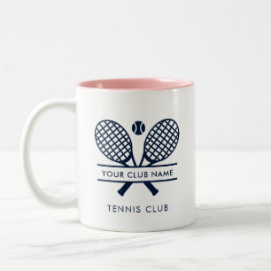 Caneca De Café Em Dois Tons Nome do clube de tênis Marinho Logotipo azul Perso