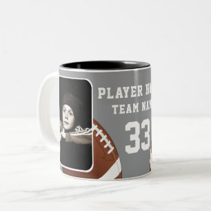 Caneca De Café Em Dois Tons Nome do Jogador de Futebol Número Equipe 2 Fotos