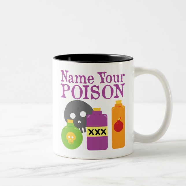 Caneca De Café Em Dois Tons Nome do seu veneno (Direita)
