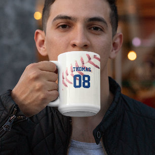 Caneca De Café Em Dois Tons Nome e Número do Baseball Personalizados