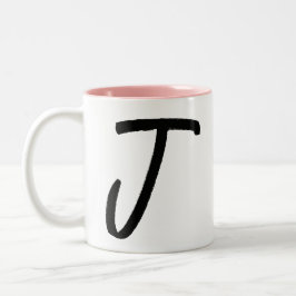 Caneca De Café Em Dois Tons Nome J inicial e personalizado Coffee Mug