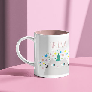 Caneca De Café Em Dois Tons Nome Kawaii Caticórnio