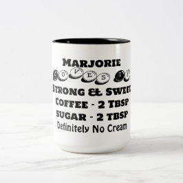 Caneca De Café Em Dois Tons Nome Minimalista Moderno Divertido Amante de Café