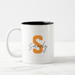 Caneca De Café Em Dois Tons Nome monograma 
