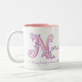 Caneca De Café Em Dois Tons Nome Nora significa flor cardíaca N monograma mug