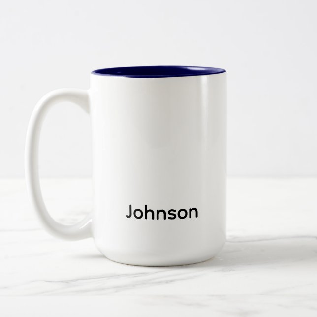 Caneca De Café Em Dois Tons Nome Personalizado (Esquerda)