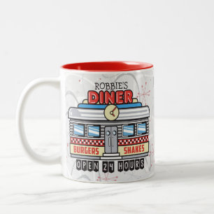 Caneca De Café Em Dois Tons NOME Personalizado 50 Retroativo Anos 50 de Sinal 