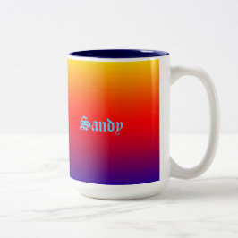 Caneca De Café Em Dois Tons Nome Personalizado Amarelo Amarelo Amarelo Laranja