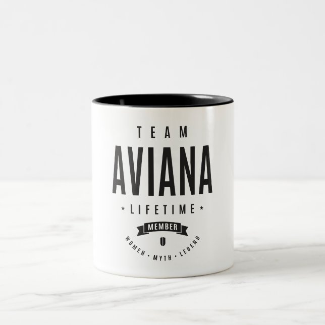 Caneca De Café Em Dois Tons Nome Personalizado Aviana (Centro)
