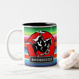 Caneca De Café Em Dois Tons Nome Personalizado Charro Horse Espanhol Sérvio Me