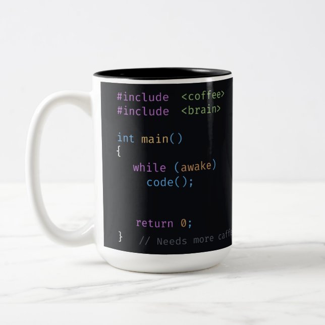 Caneca De Café Em Dois Tons Nome Personalizado Código C++ Desenvolvedor Café P (Esquerda)