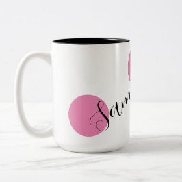 Caneca De Café Em Dois Tons Nome Personalizado Cor-de-Rosa