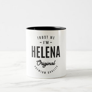 Caneca De Café Em Dois Tons Nome Personalizado da Helena