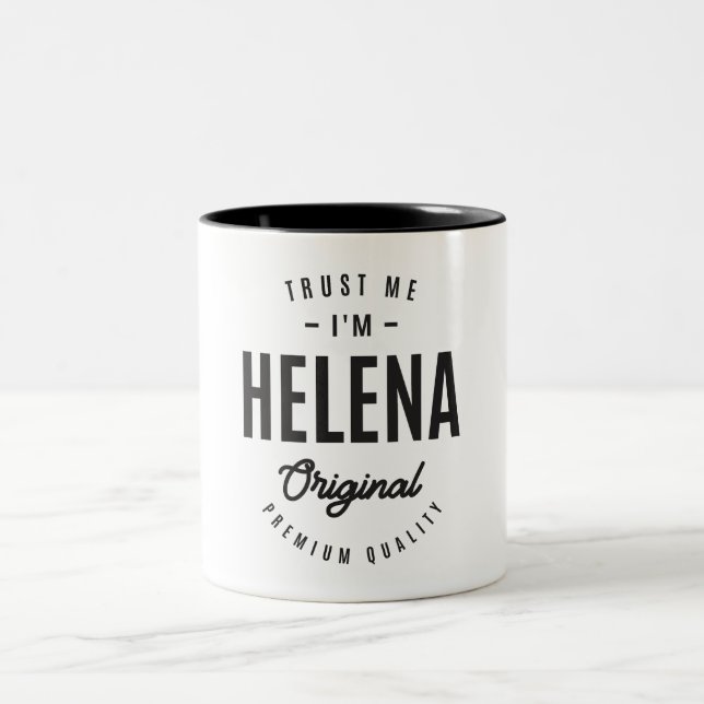 Caneca De Café Em Dois Tons Nome Personalizado da Helena (Centro)