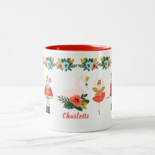 Caneca De Café Em Dois Tons Nome Personalizado de Natal do Balé Nutcracker