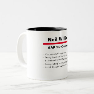 Caneca De Café Em Dois Tons Nome Personalizado Definição do Consultor SAP Dois