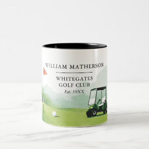Caneca De Café Em Dois Tons Nome Personalizado do Clube de Golfe Buggy