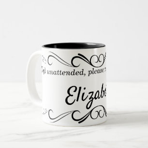 Caneca De Café Em Dois Tons Nome Personalizado Do Design Do Ornamentado