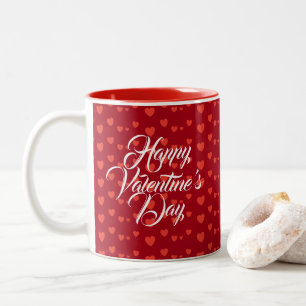 Caneca De Café Em Dois Tons Nome Personalizado do Feliz dia de os namorados