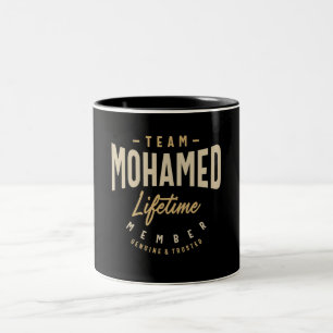 Caneca De Café Em Dois Tons Nome Personalizado do Membro da Equipe Mohamed Lif