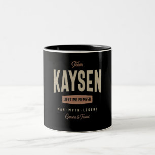 Caneca De Café Em Dois Tons Nome Personalizado do Membro da Vida da Equipe Kay