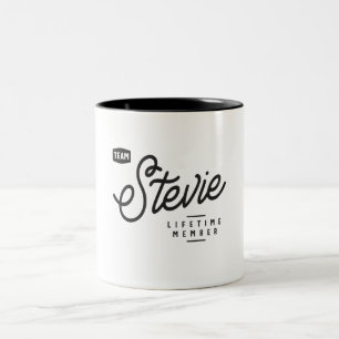 Caneca De Café Em Dois Tons Nome Personalizado do Membro de Duração Stevie da
