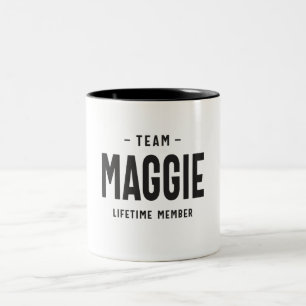 Caneca De Café Em Dois Tons Nome Personalizado do Membro de Vida da Equipe Mag