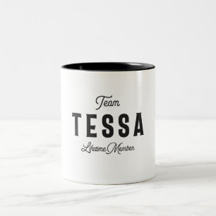 Caneca De Café Em Dois Tons Nome Personalizado do Membro de Vida da Equipe Tes