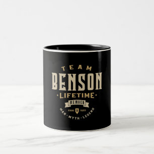 Caneca De Café Em Dois Tons Nome Personalizado do Membro de Vida do Team Benso