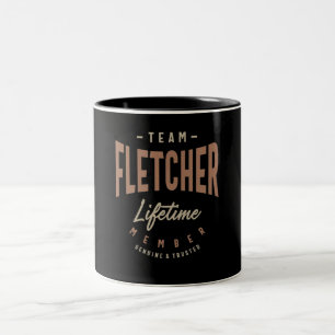 Caneca De Café Em Dois Tons Nome Personalizado do Membro do Fletcher da Equipe