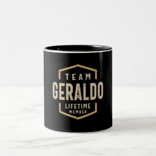 Caneca De Café Em Dois Tons Nome Personalizado do Membro do Time Geraldo