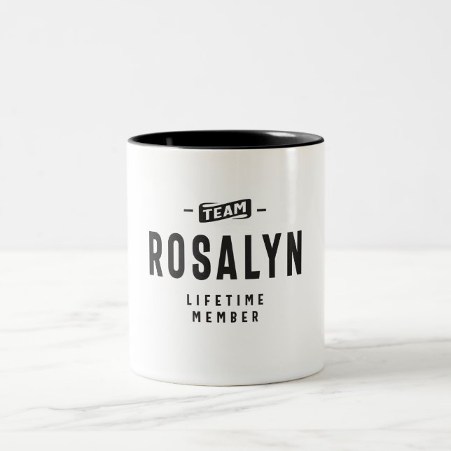 Caneca De Café Em Dois Tons Nome Personalizado do Membro do Time Rosalyn (Centro)