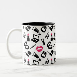 Caneca De Café Em Dois Tons Nome Personalizado do Padrão Cosmético