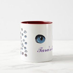 Caneca De Café Em Dois Tons Nome Personalizado do Padrão de Olhos