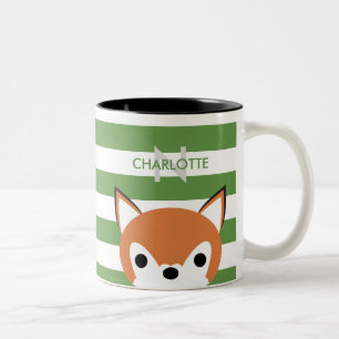 Caneca De Café Em Dois Tons Nome Personalizado e Inicial do Fox Cujo Cachinho