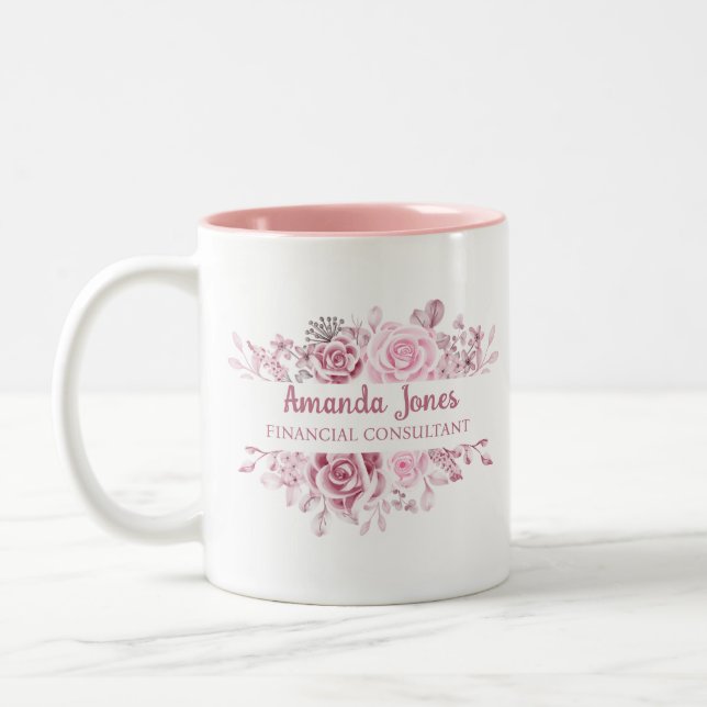 Caneca De Café Em Dois Tons Nome Personalizado Finanças CFO Controller (Esquerda)