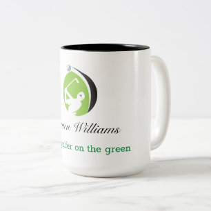 Caneca De Café Em Dois Tons Nome Personalizado - Melhor Golfer Coffee Mug