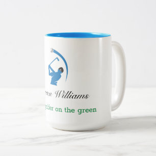 Caneca De Café Em Dois Tons Nome Personalizado - Melhor Golfer Coffee Mug