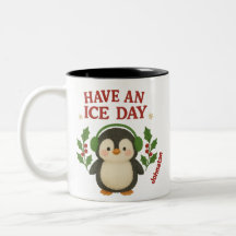Nome personalizado Pinguin Mug de Natal Tem um dia
