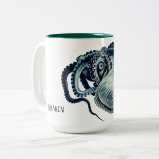Caneca De Café Em Dois Tons Nome Personalizado Polvo Lula Náutilo Argonauta