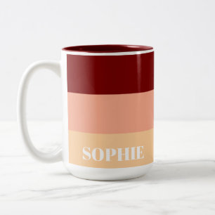 Caneca De Café Em Dois Tons Nome Personalizado Simples Na moda Mínimo de Chá M