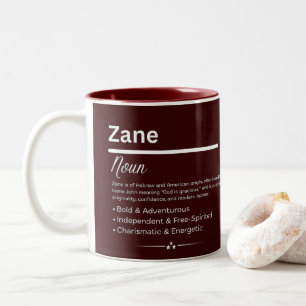 Caneca De Café Em Dois Tons Nome Personalizado Zane