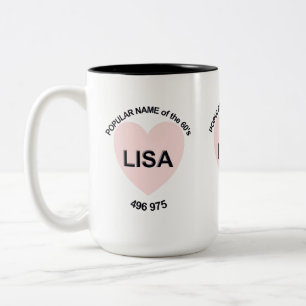 Caneca De Café Em Dois Tons Nome Popular Lisa