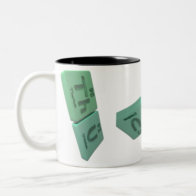 Caneca De Café Em Dois Tons Nome-Thu-Th-U-tório-Urânio (Esquerda)
